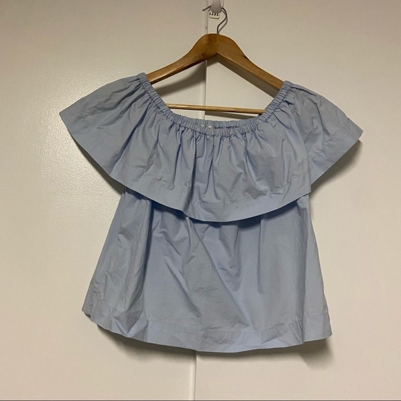 ARITZIA WILFRED Blue Off Shoulder Blouse Size XS - Picture 2 of 8